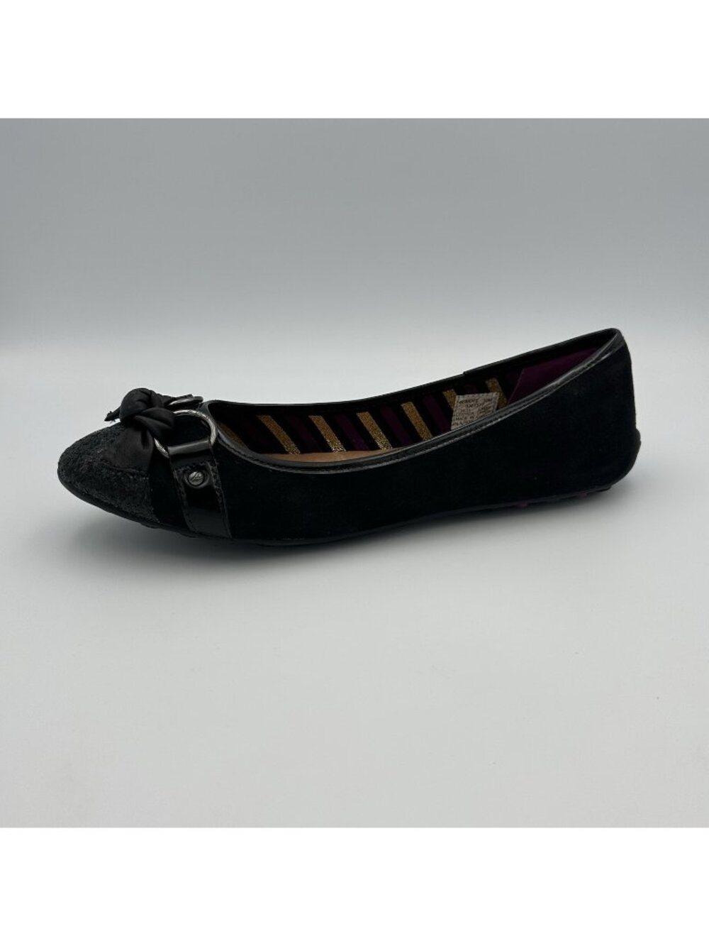 Sperry Top Sider Women’s Size 10 Black Leather Suede Flats Sparkle Shoes 9381377 - Picture 1 of 9